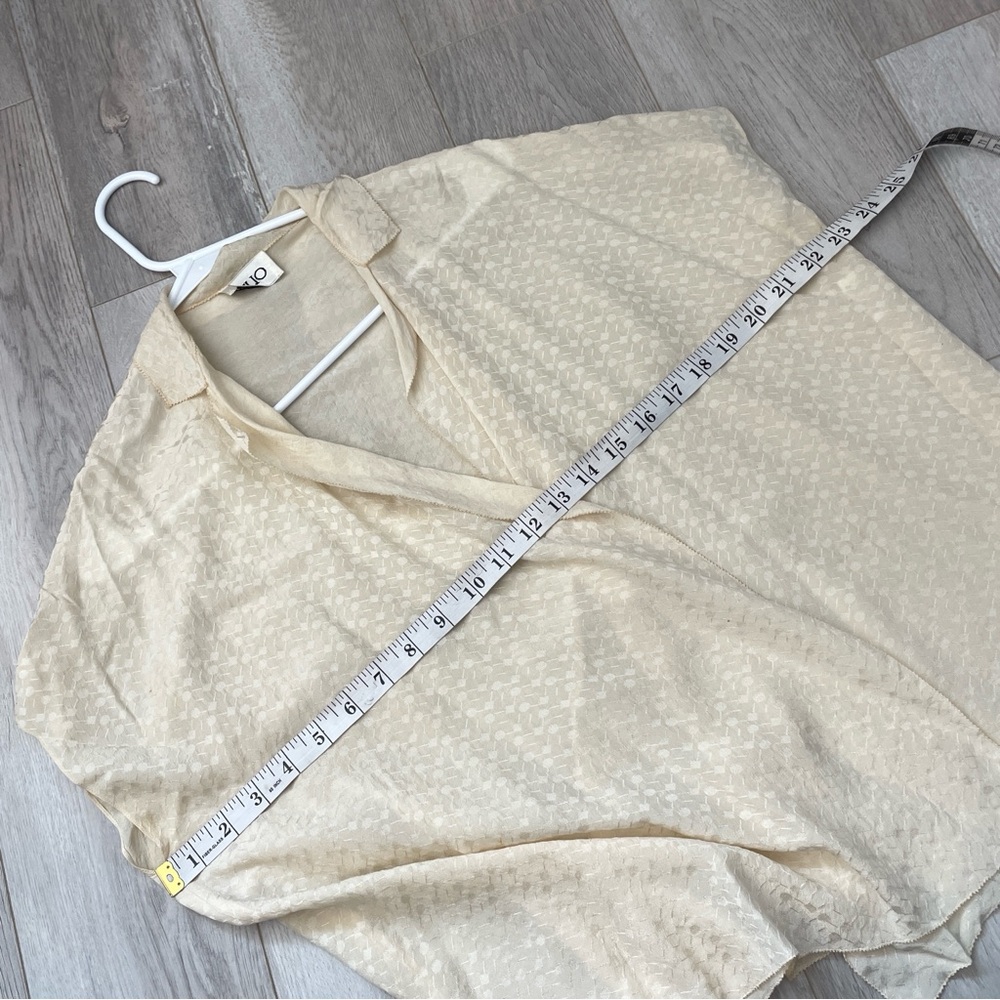 Vintage Silk Shrug printed open collared womens Cream (one size) minimalist chic - Picture 3 of 7